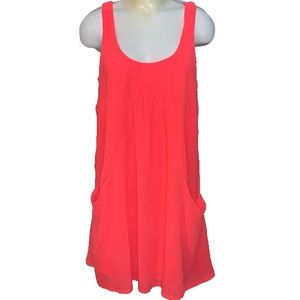 Casual orange pocketed dress